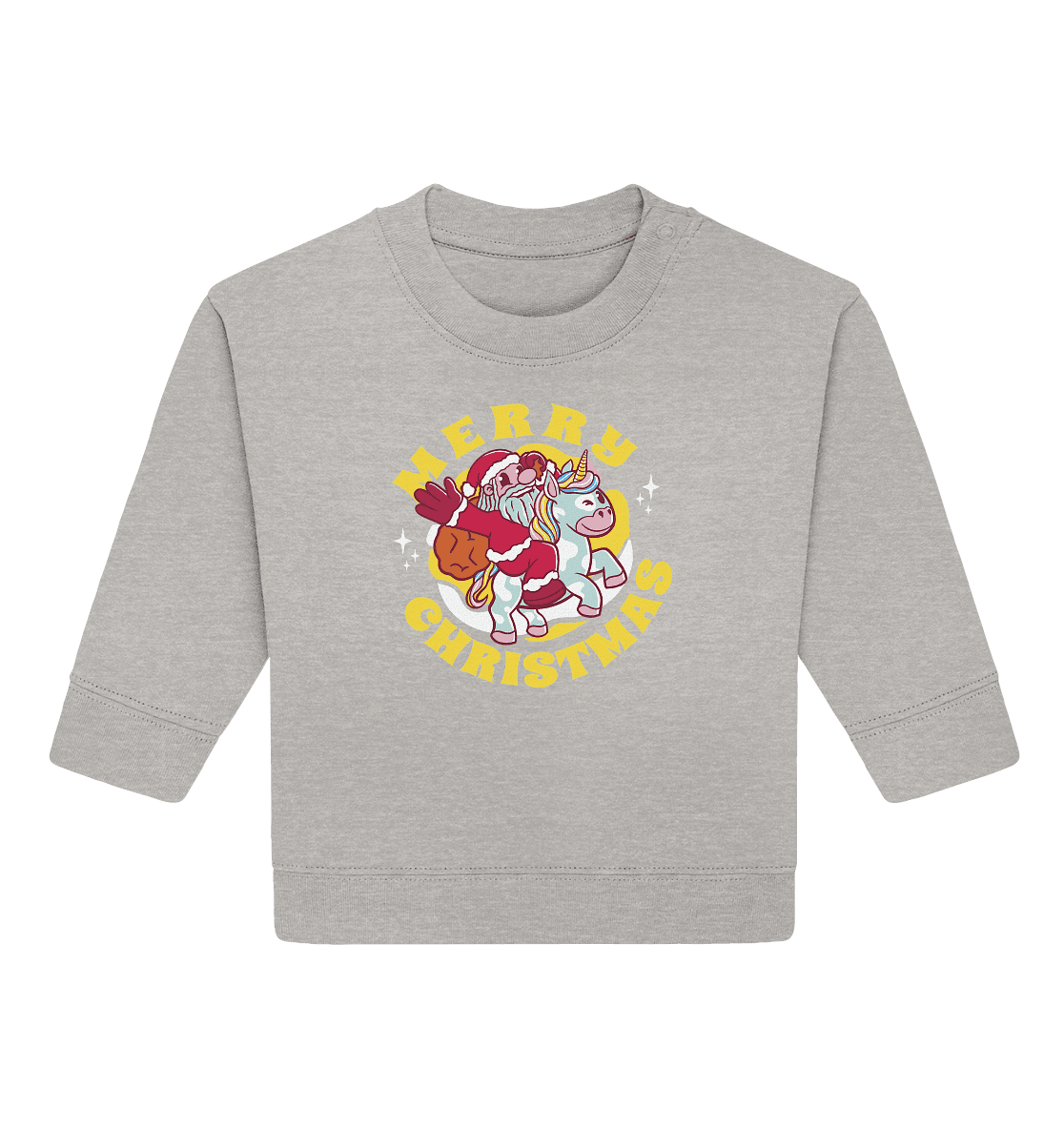Reitender Nikolaus,Merry Christmas, Frohe Weihnachten - Baby Organic Sweatshirt - Online Kaufhaus München