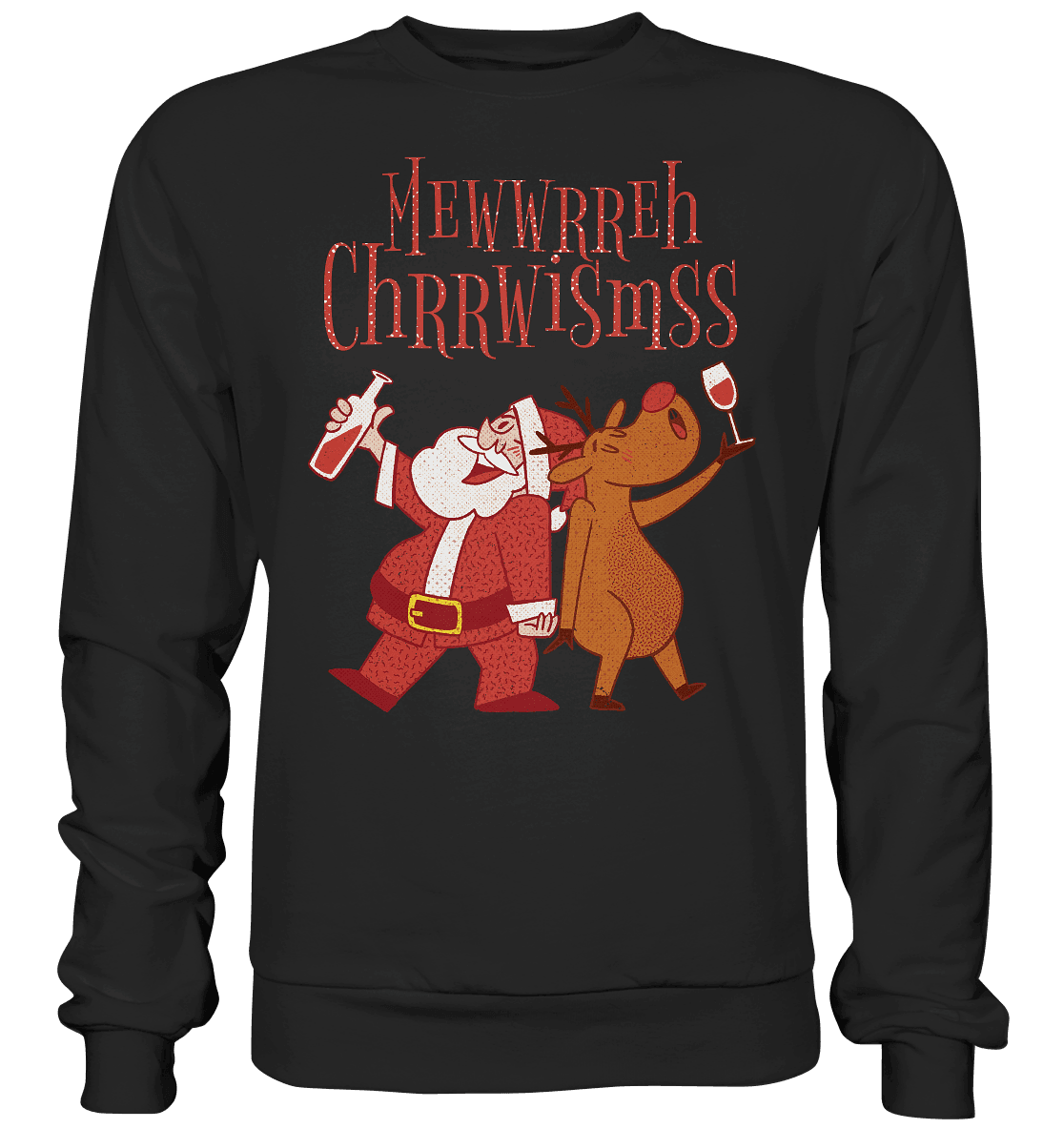 Betrunkerner Nikolaus mit Rentier - Basic Sweatshirt - Online Kaufhaus München