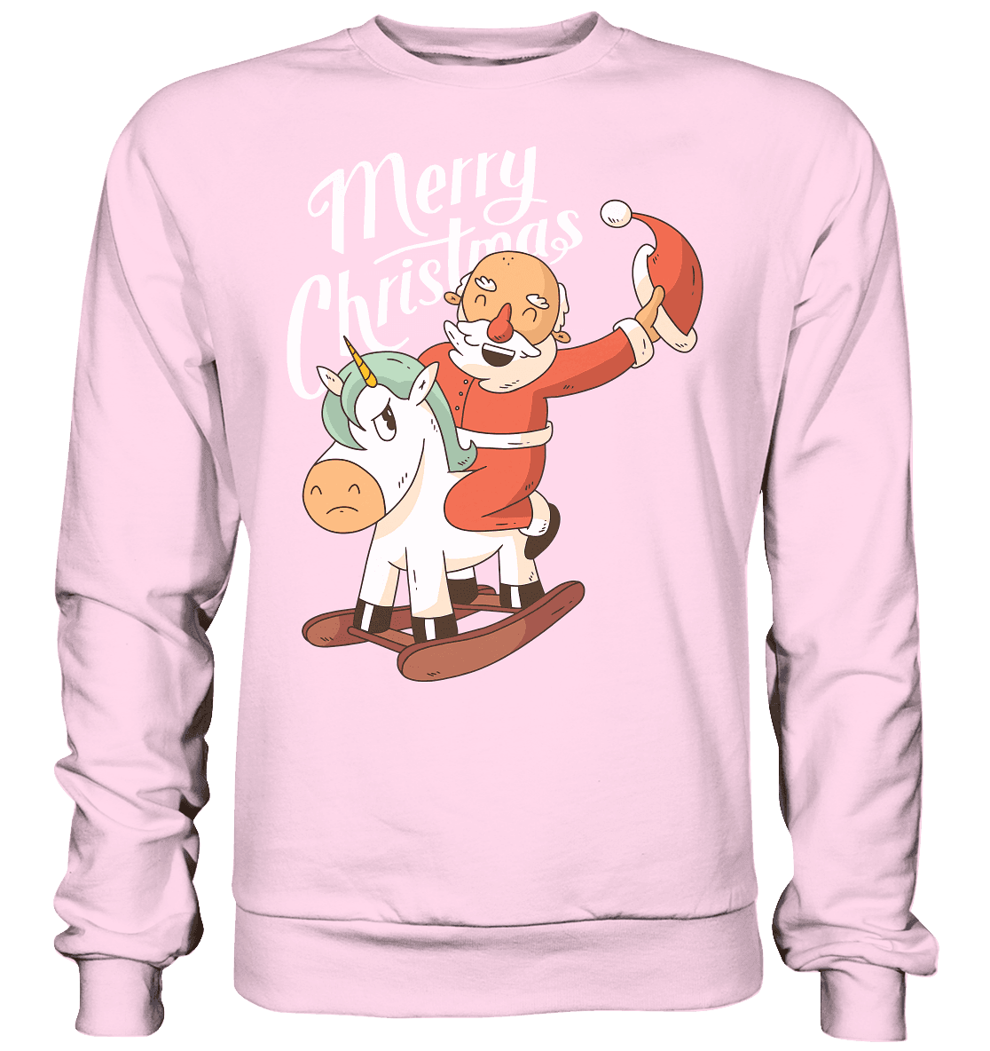Weihnachten Nikolaus am Schaukelpferd Merry Christmas - Basic Sweatshirt - Online Kaufhaus München