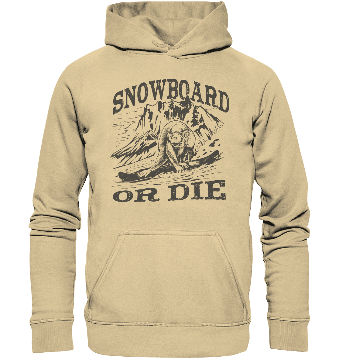 Snowboard or Die , Affe auf einem Snowboard - Basic Unisex Hoodie - Online Kaufhaus München