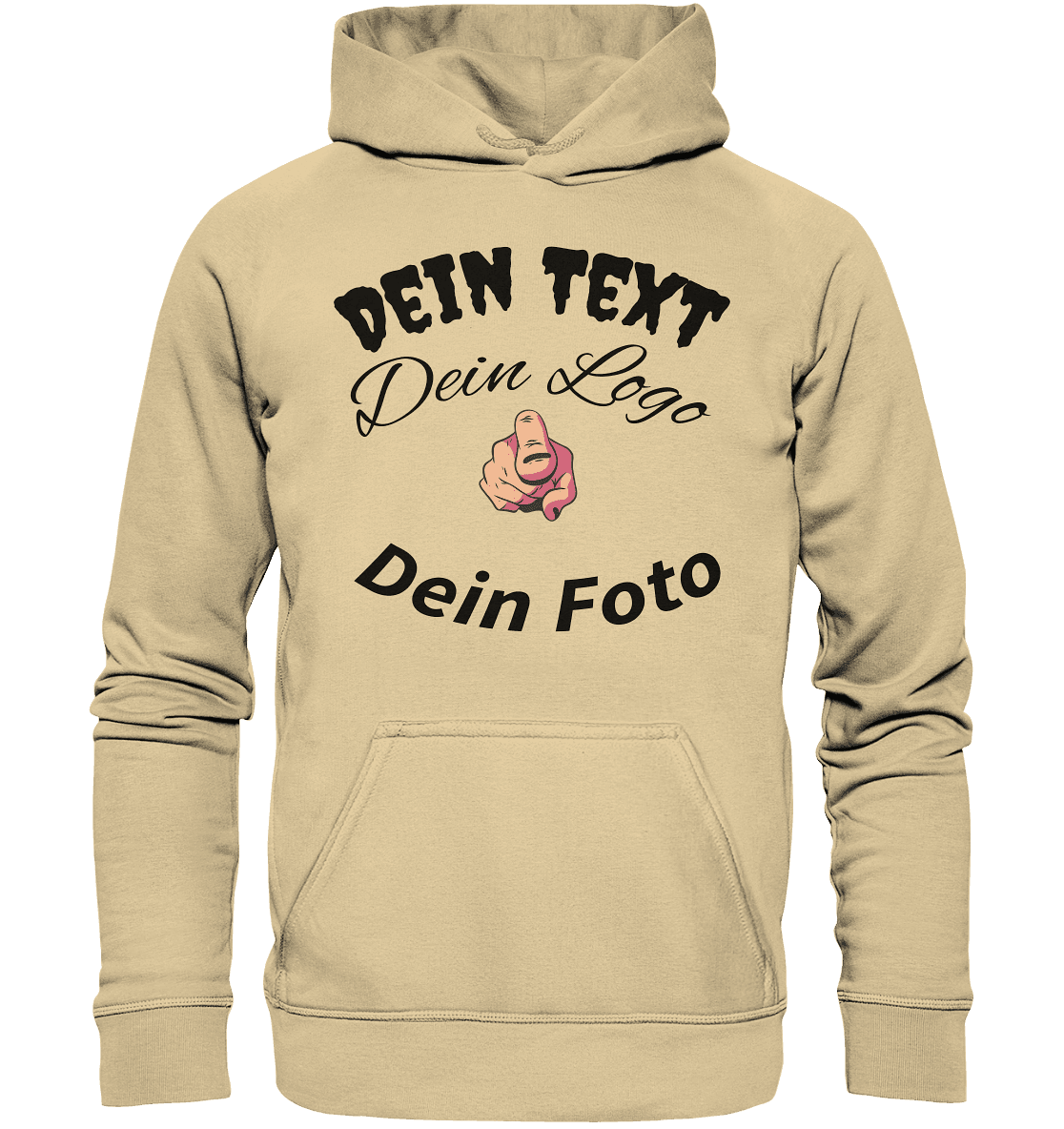 Dein Text ,Dein Logo,Dein Foto , Wunsch Design zum selbst gestalten - Basic Unisex Hoodie - Online Kaufhaus München