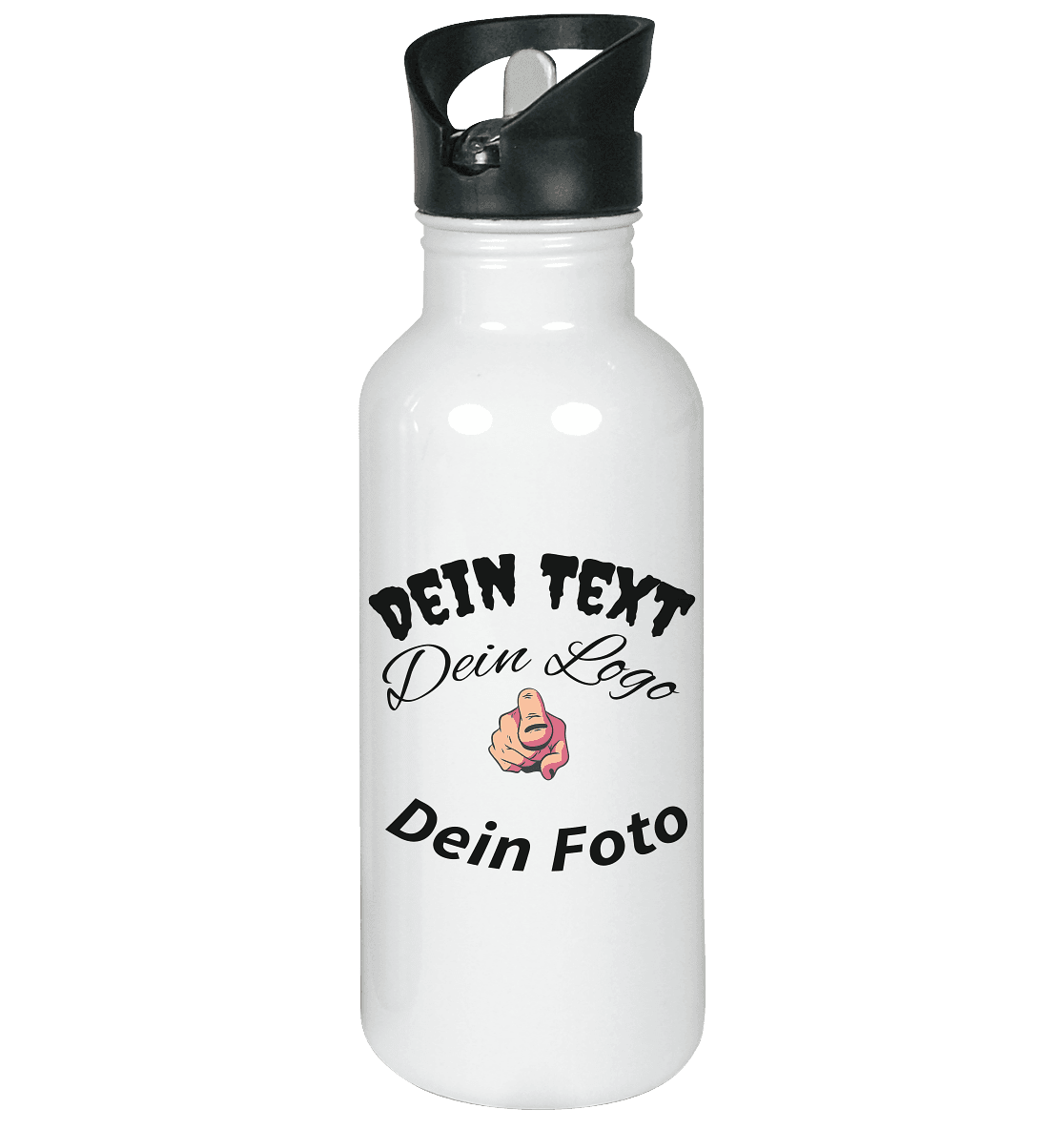 Dein Text ,Dein Logo,Dein Foto , Wunsch Design zum selbst gestalten - Edelstahl-Trinkflasche - Online Kaufhaus München
