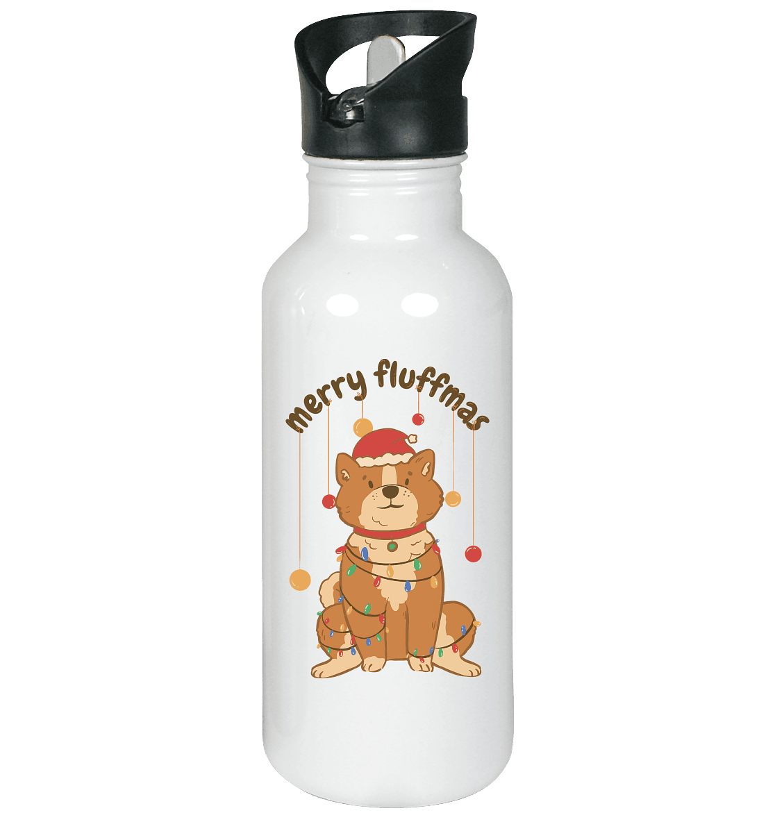 Weihnachtliches Motiv Fun Merry Fluffmas - Edelstahl-Trinkflasche - Online Kaufhaus München