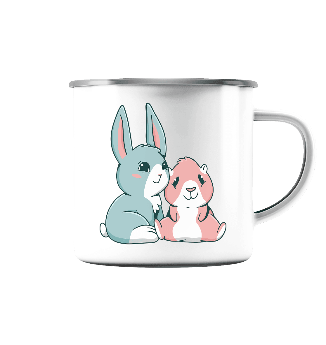 Hase und Meerschweinchen - Emaille Tasse - Online Kaufhaus München