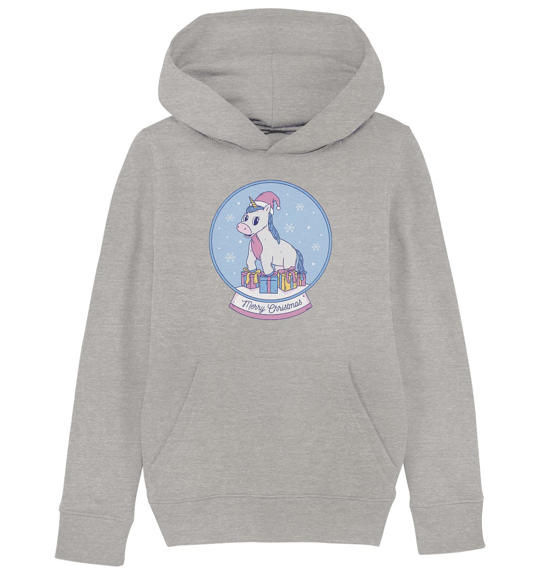 Weihnachten , Weihnachtskugel mit Einhorn , Unicorn Merry Christmas - Kids Organic Hoodie - Online Kaufhaus München