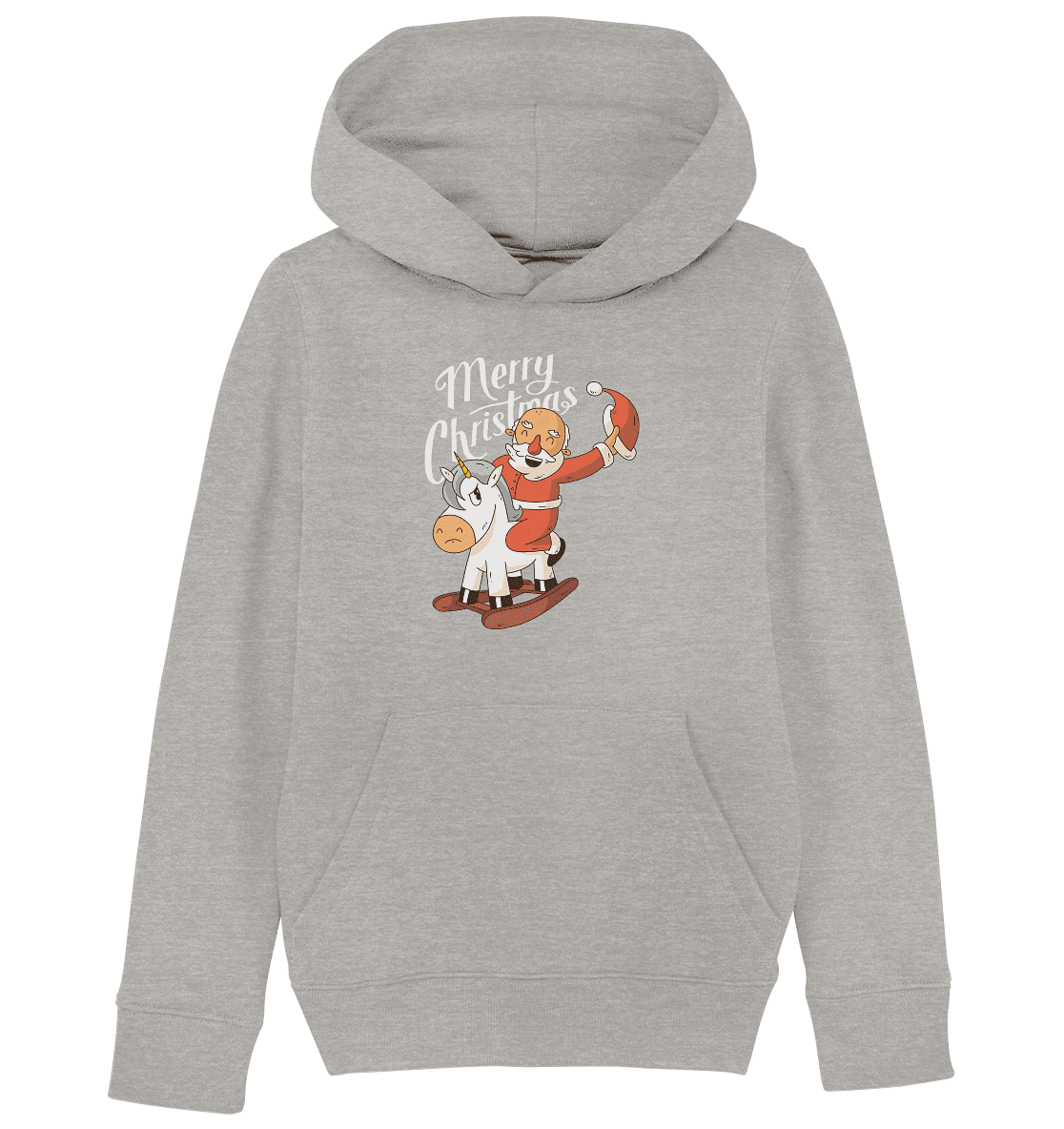 Weihnachten Nikolaus am Schaukelpferd Merry Christmas - Kids Organic Hoodie - Online Kaufhaus München
