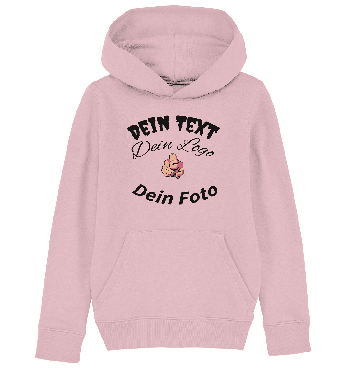 Dein Text ,Dein Logo,Dein Foto , Wunsch Design zum selbst gestalten - Kids Organic Hoodie - Online Kaufhaus München