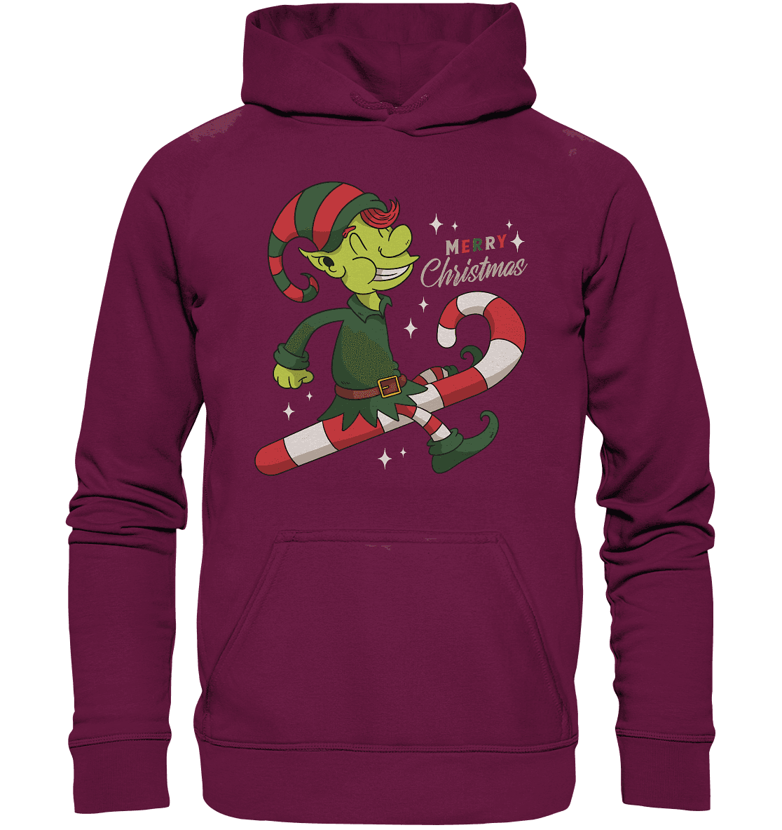 Weihnacht Design Netter Weihnachtself mit Zuckerstange Merry Christmas - Kids Premium Hoodie - Online Kaufhaus München