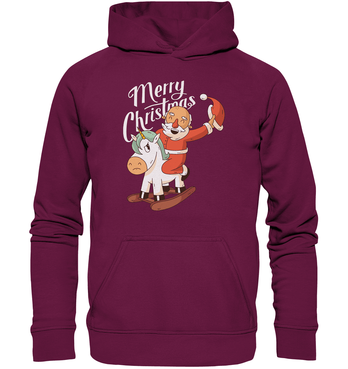 Weihnachten Nikolaus am Schaukelpferd Merry Christmas - Kids Premium Hoodie - Online Kaufhaus München