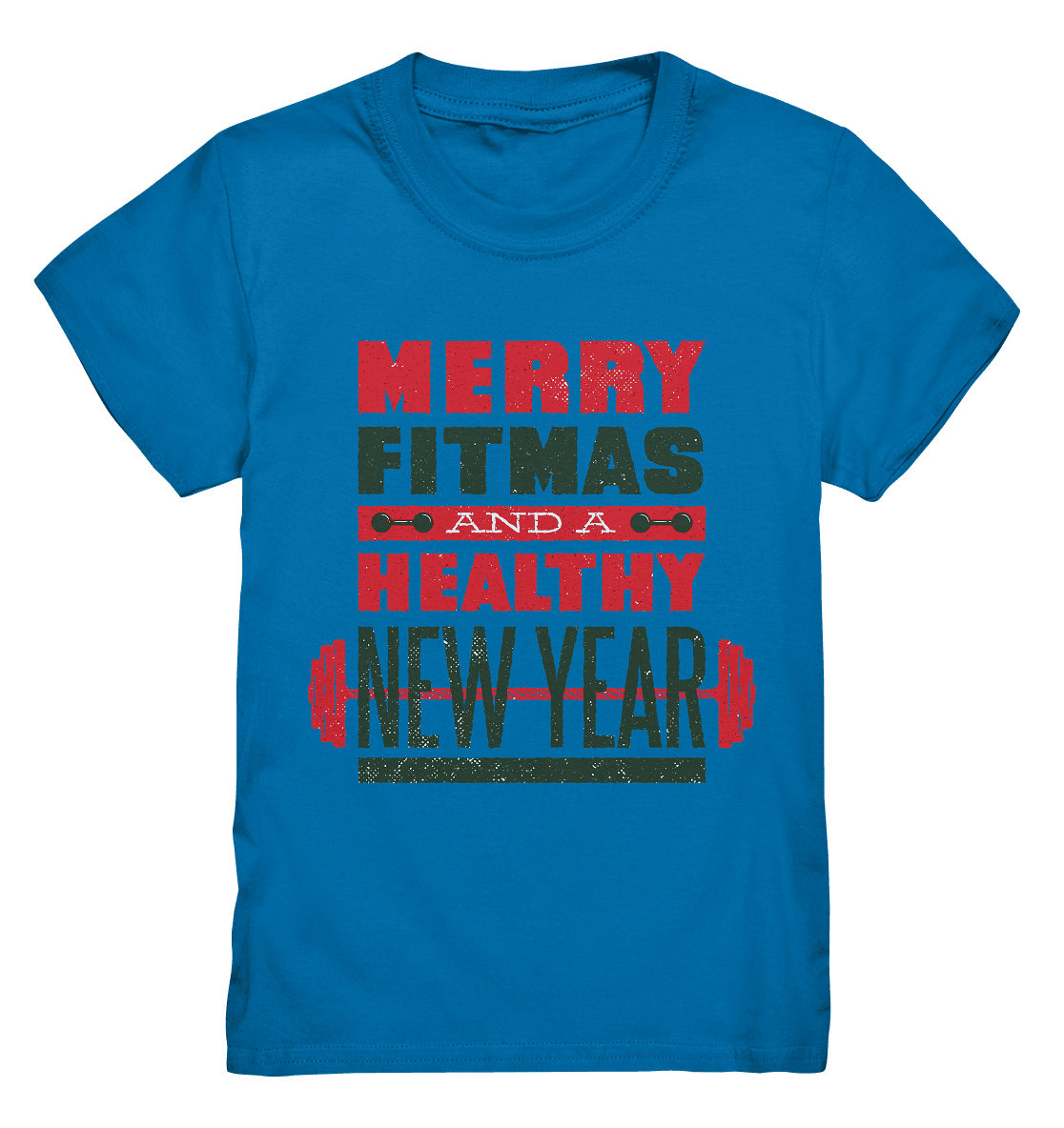 Weihnachtliches Design, Gym, Merry Fitmas and a Healthy New Year - Kids Premium Shirt - Online Kaufhaus München