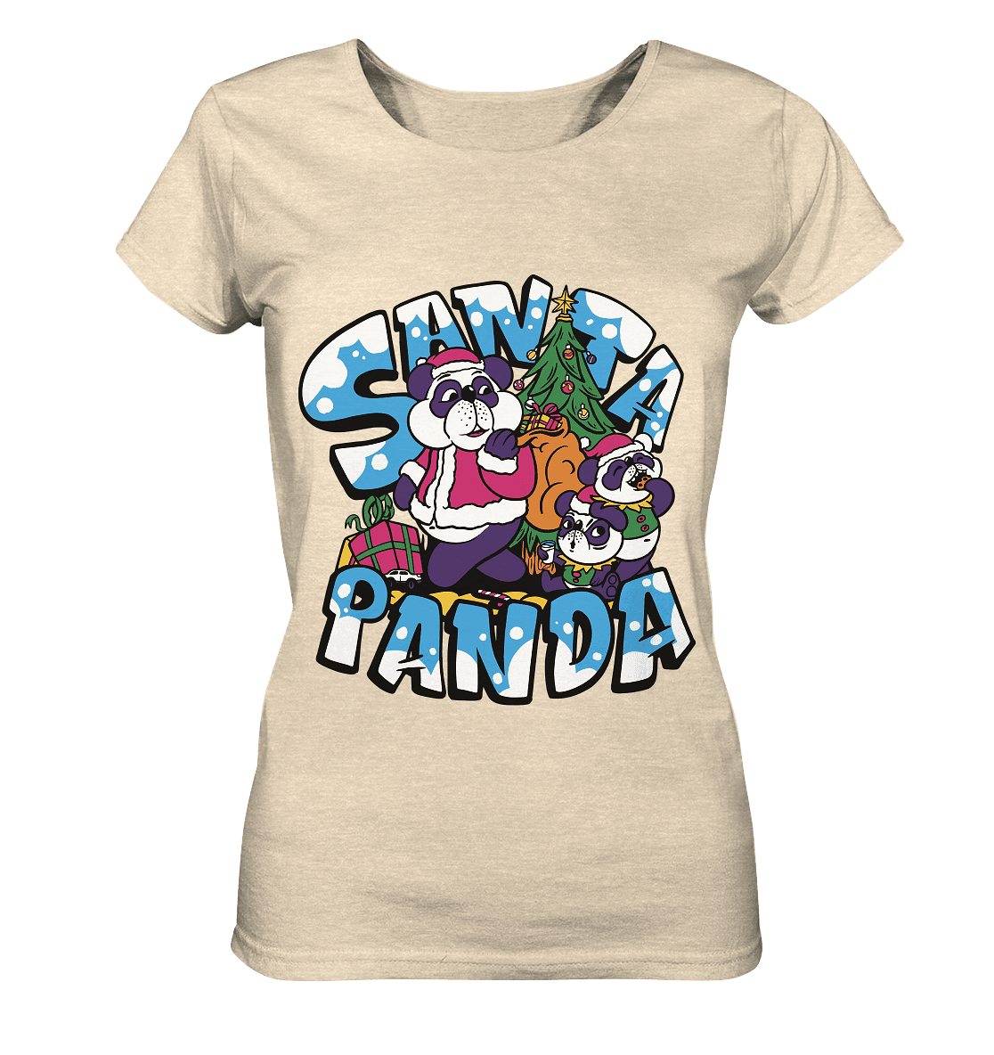 Weihnachten, Santa Panda , Nikolaus Panda ,Merry Christmas - Ladies Organic Shirt - Online Kaufhaus München