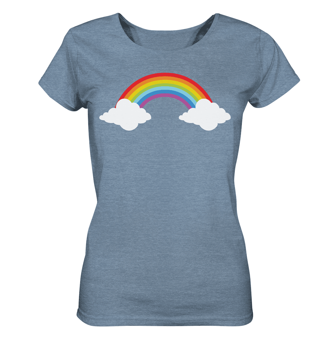 Regenbogen mit Wolken - Ladies Organic Shirt (meliert) - Online Kaufhaus München