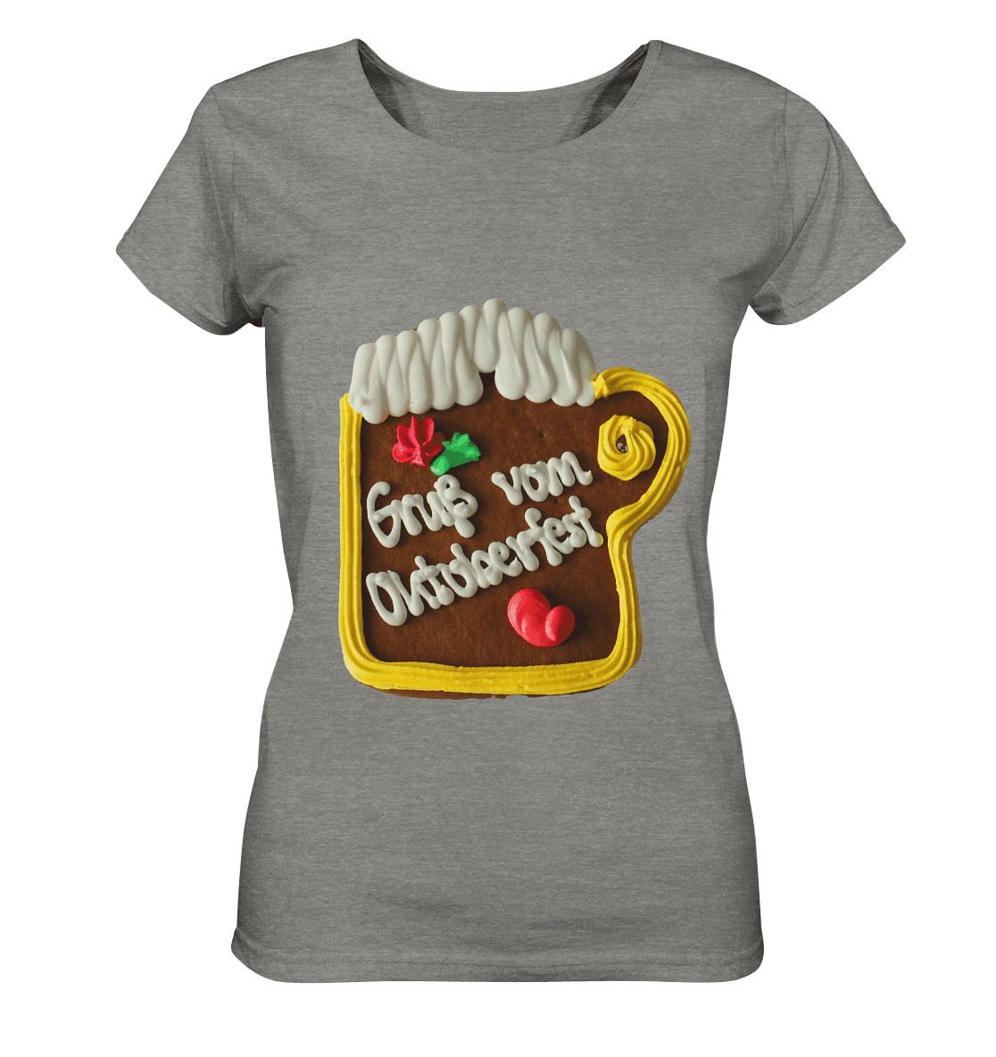 Lebkuchenkrug Gruß vom Oktoberfest ,Herbstferst,Volksfest - Ladies Organic Shirt (meliert) - Online Kaufhaus München