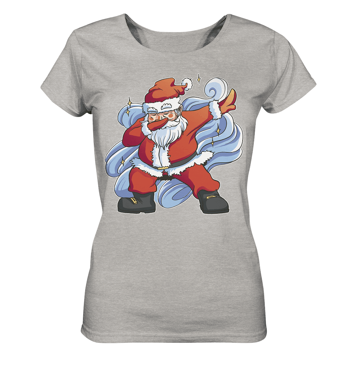 Weihnachten, Nikolaus Dabbing ,tanzender Nikolaus ,Fun ,Santa Dabbing Christmas - Ladies Organic Shirt (meliert) - Online Kaufhaus München