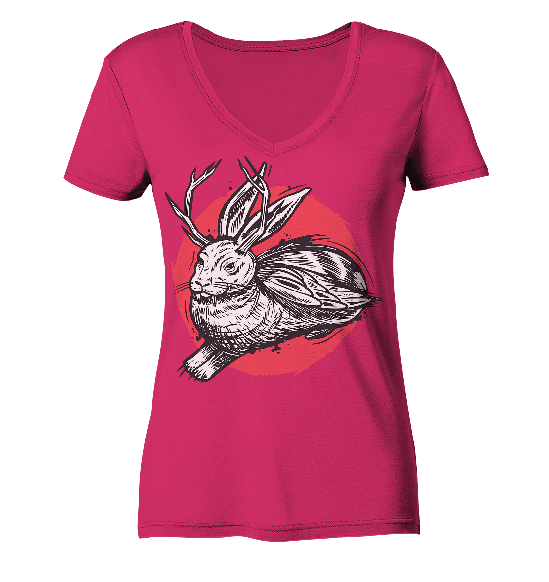 Wolpertinger Fabelwesen Bayern Trachten - Ladies Organic V-Neck Shirt - Online Kaufhaus München