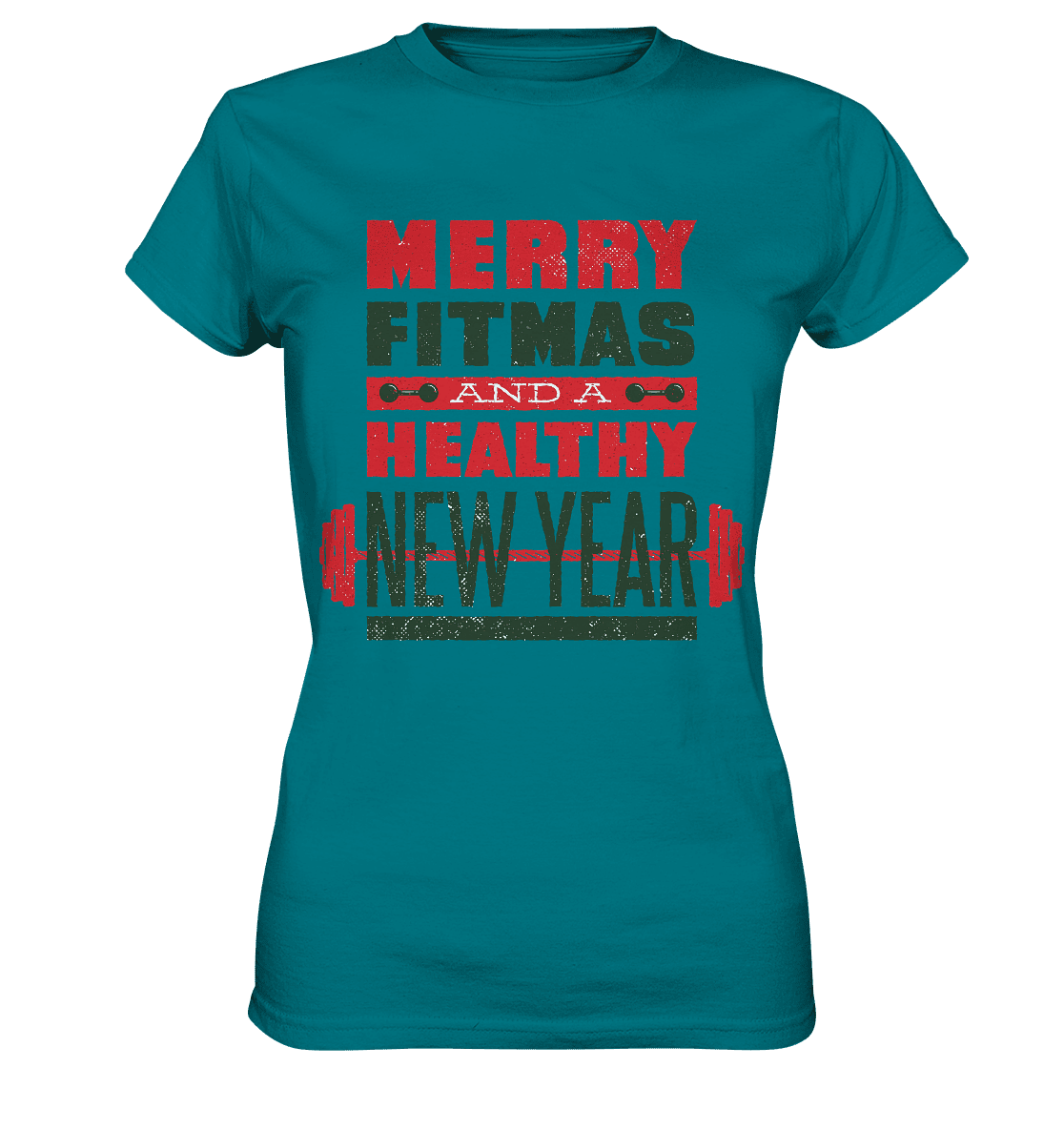 Weihnachtliches Design, Gym, Merry Fitmas and a Healthy New Year - Ladies Premium Shirt - Online Kaufhaus München