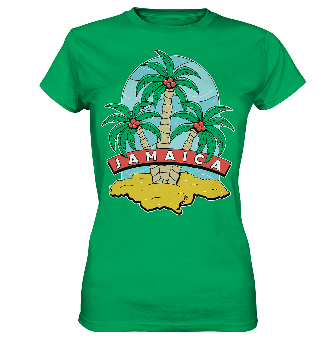 Jamaica Strand mit Palmen - Ladies Premium Shirt - Online Kaufhaus München