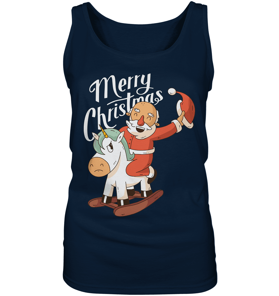 Weihnachten Nikolaus am Schaukelpferd Merry Christmas - Ladies Tank-Top - Online Kaufhaus München
