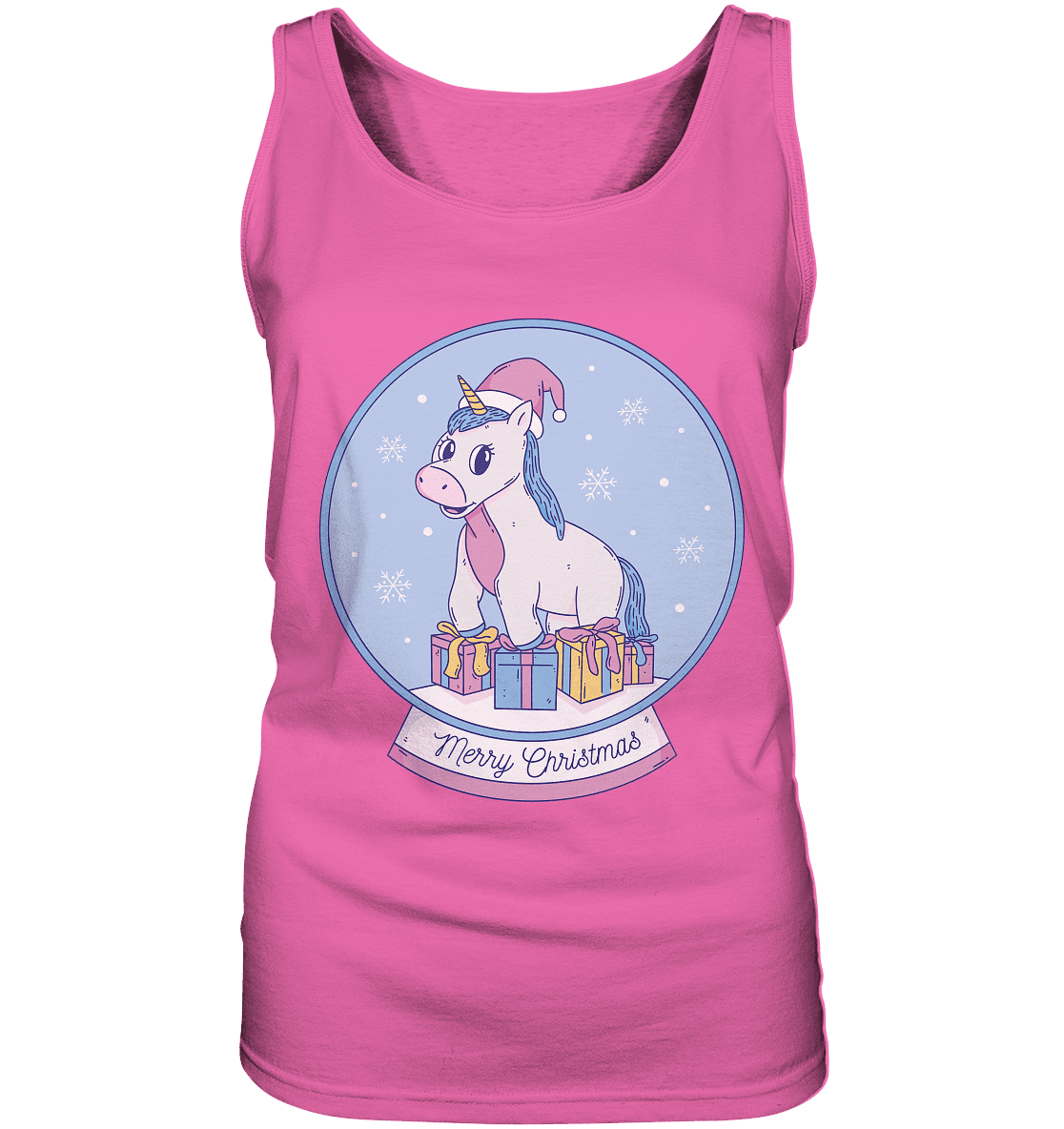 Weihnachten , Weihnachtskugel mit Einhorn , Unicorn Merry Christmas - Ladies Tank-Top - Online Kaufhaus München