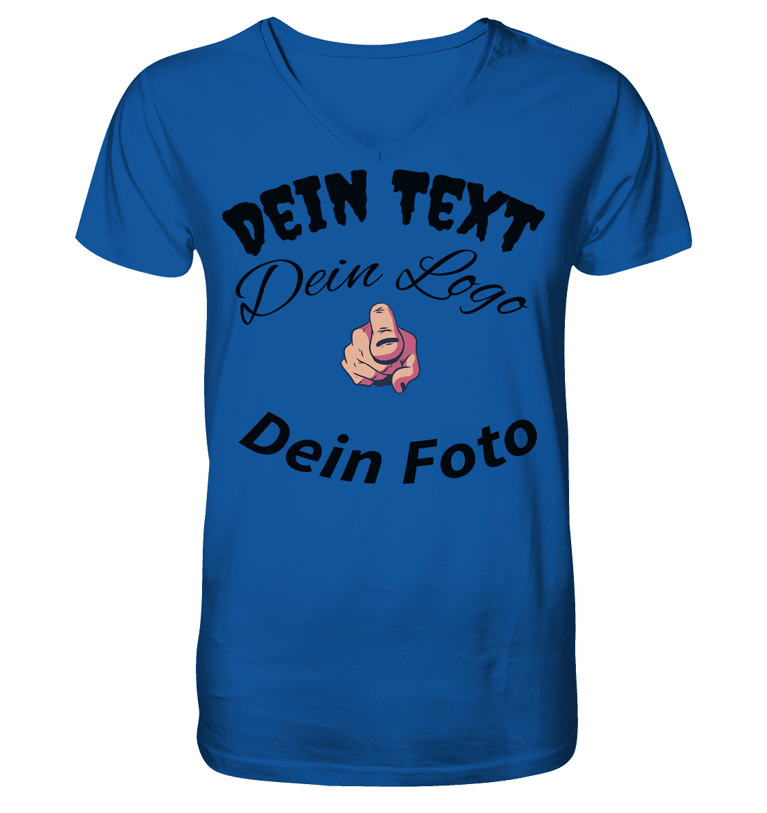 Dein Text ,Dein Logo,Dein Foto , Wunsch Design zum selbst gestalten - Mens Organic V-Neck Shirt - Online Kaufhaus München