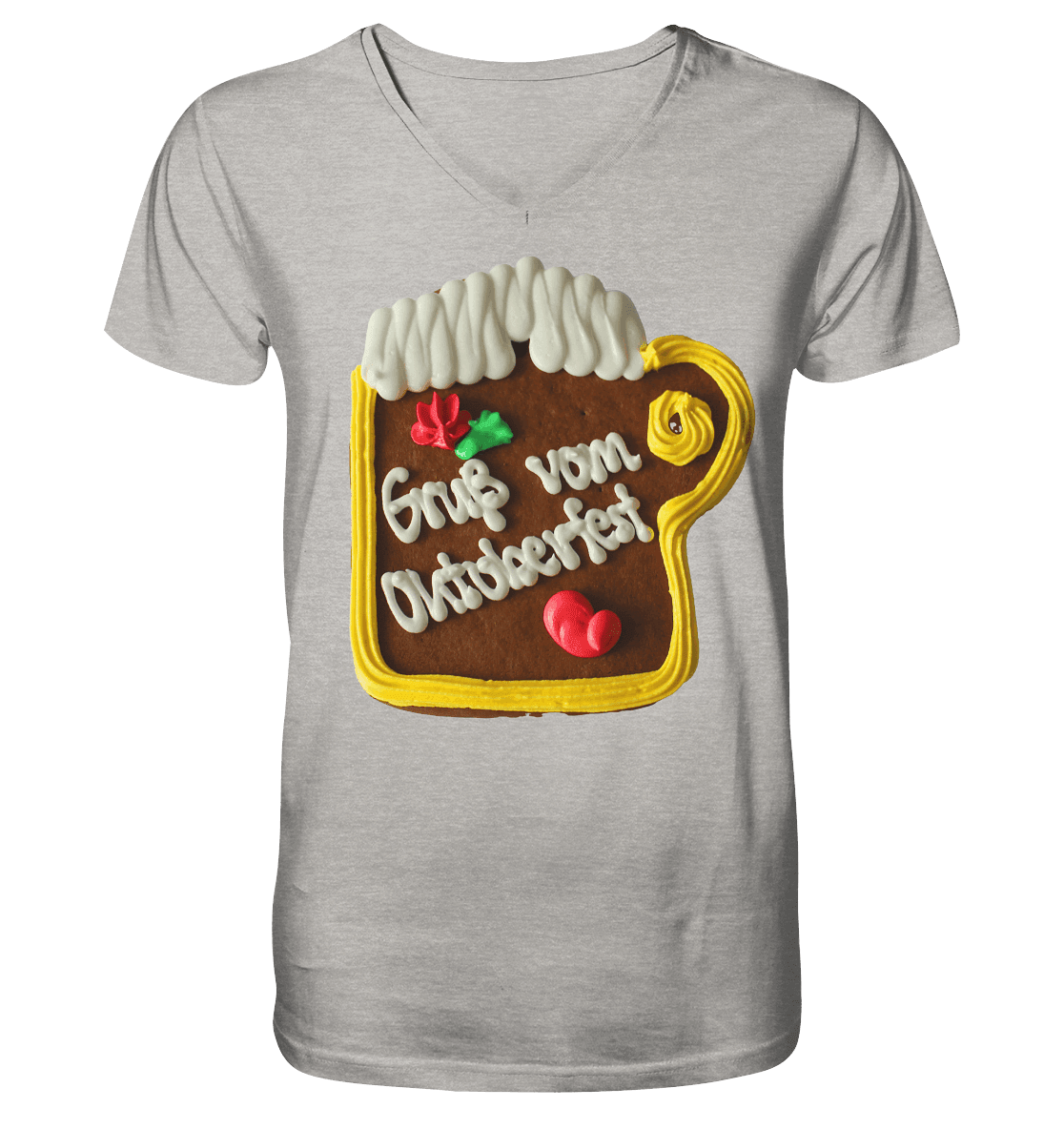 Lebkuchenkrug Gruß vom Oktoberfest ,Herbstferst,Volksfest - Mens Organic V-Neck Shirt - Online Kaufhaus München