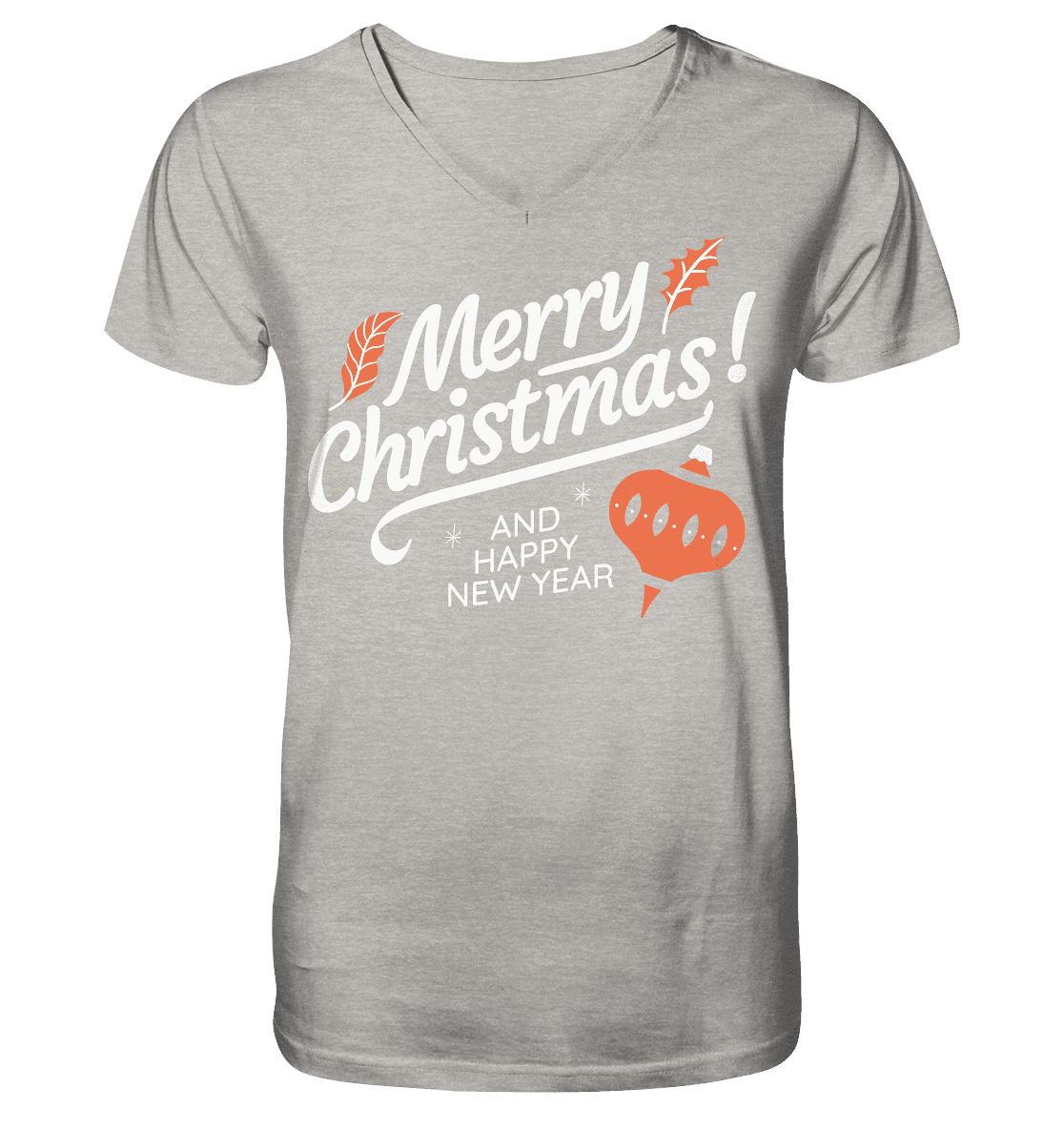 Frohe Weihnachten und ein Gutes neues Jahr ,Merry Christmas and Happy New Year - Mens Organic V-Neck Shirt - Online Kaufhaus München