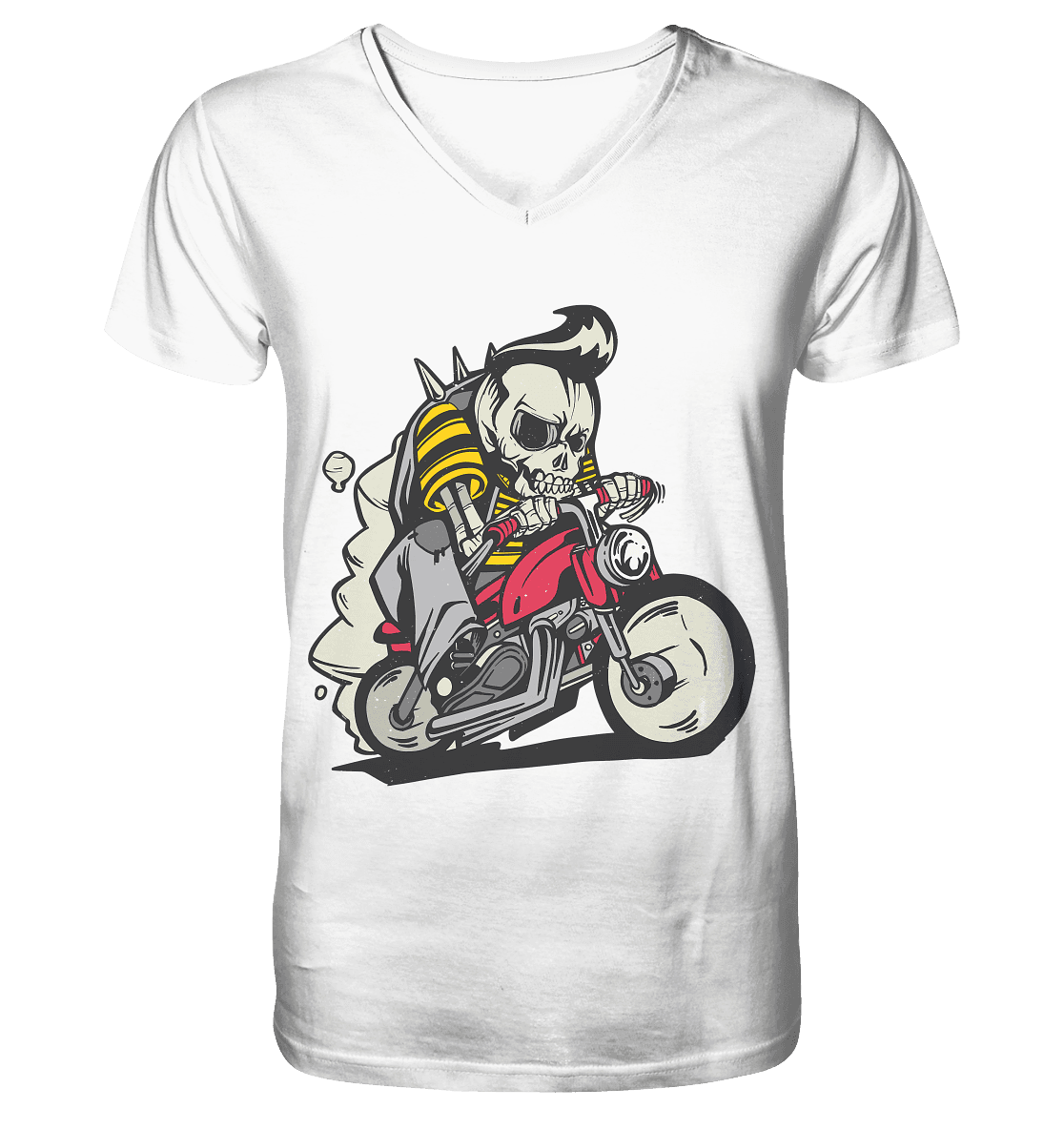 Motorradfahrer ,Biker Skelett - Mens Organic V-Neck Shirt - Online Kaufhaus München