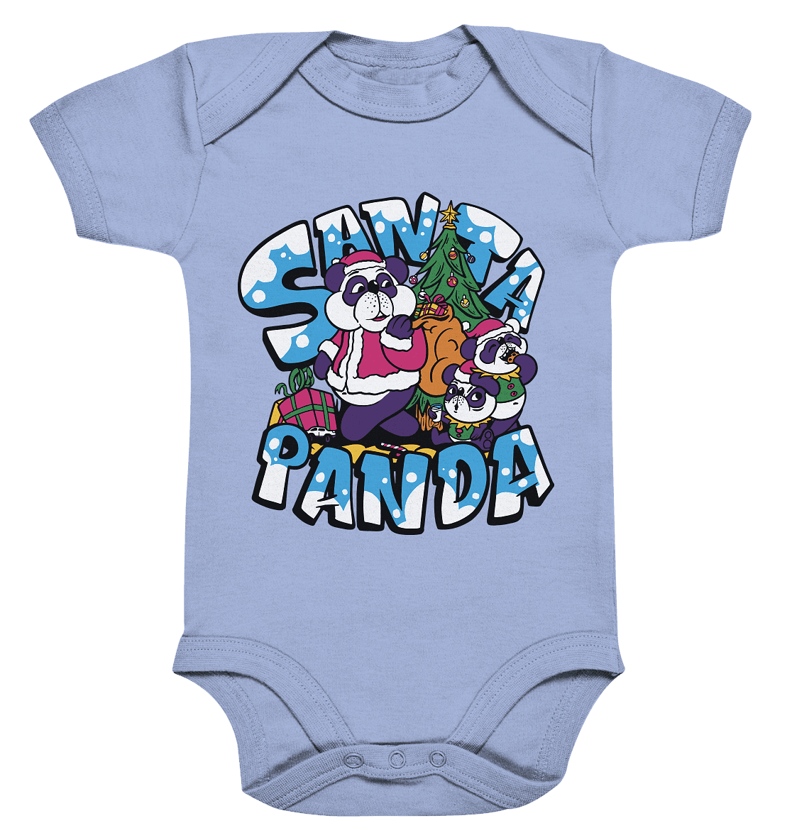 Weihnachten, Santa Panda , Nikolaus Panda ,Merry Christmas - Organic Baby Bodysuite - Online Kaufhaus München