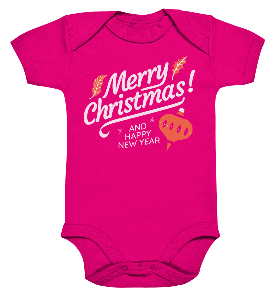 Frohe Weihnachten und ein Gutes neues Jahr ,Merry Christmas and Happy New Year - Organic Baby Bodysuite - Online Kaufhaus München