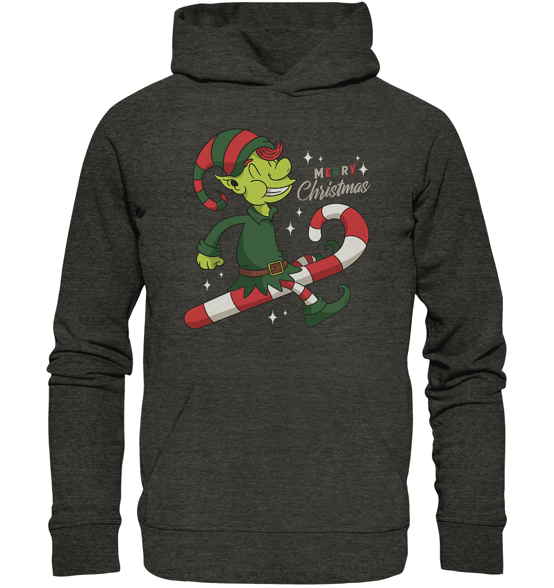 Weihnacht Design Netter Weihnachtself mit Zuckerstange Merry Christmas - Organic Basic Hoodie - Online Kaufhaus München