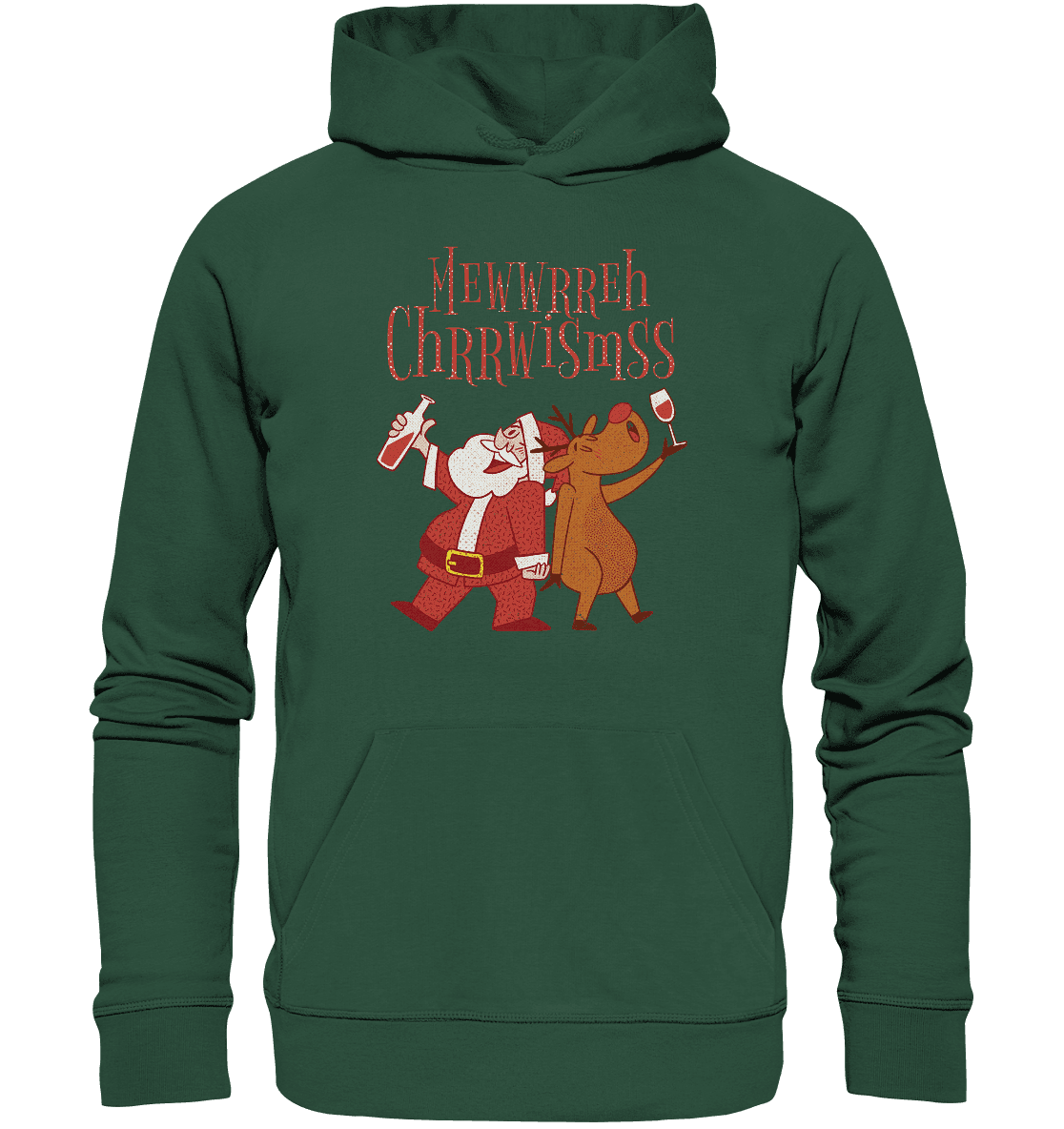 Betrunkerner Nikolaus mit Rentier - Organic Basic Hoodie - Online Kaufhaus München