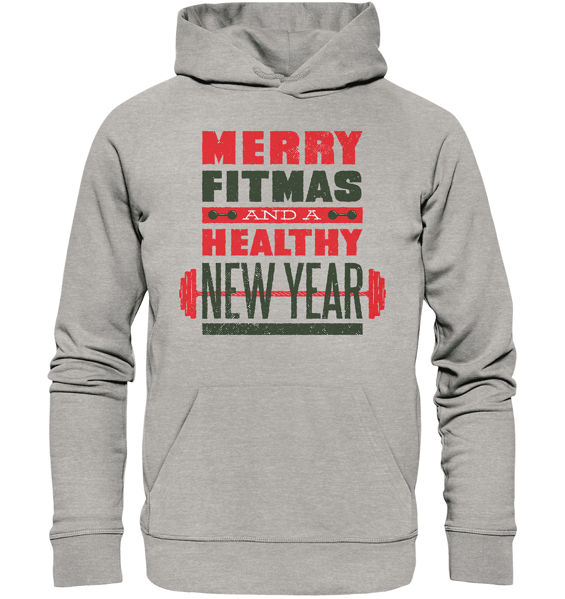 Weihnachtliches Design, Gym, Merry Fitmas and a Healthy New Year - Organic Basic Hoodie - Online Kaufhaus München