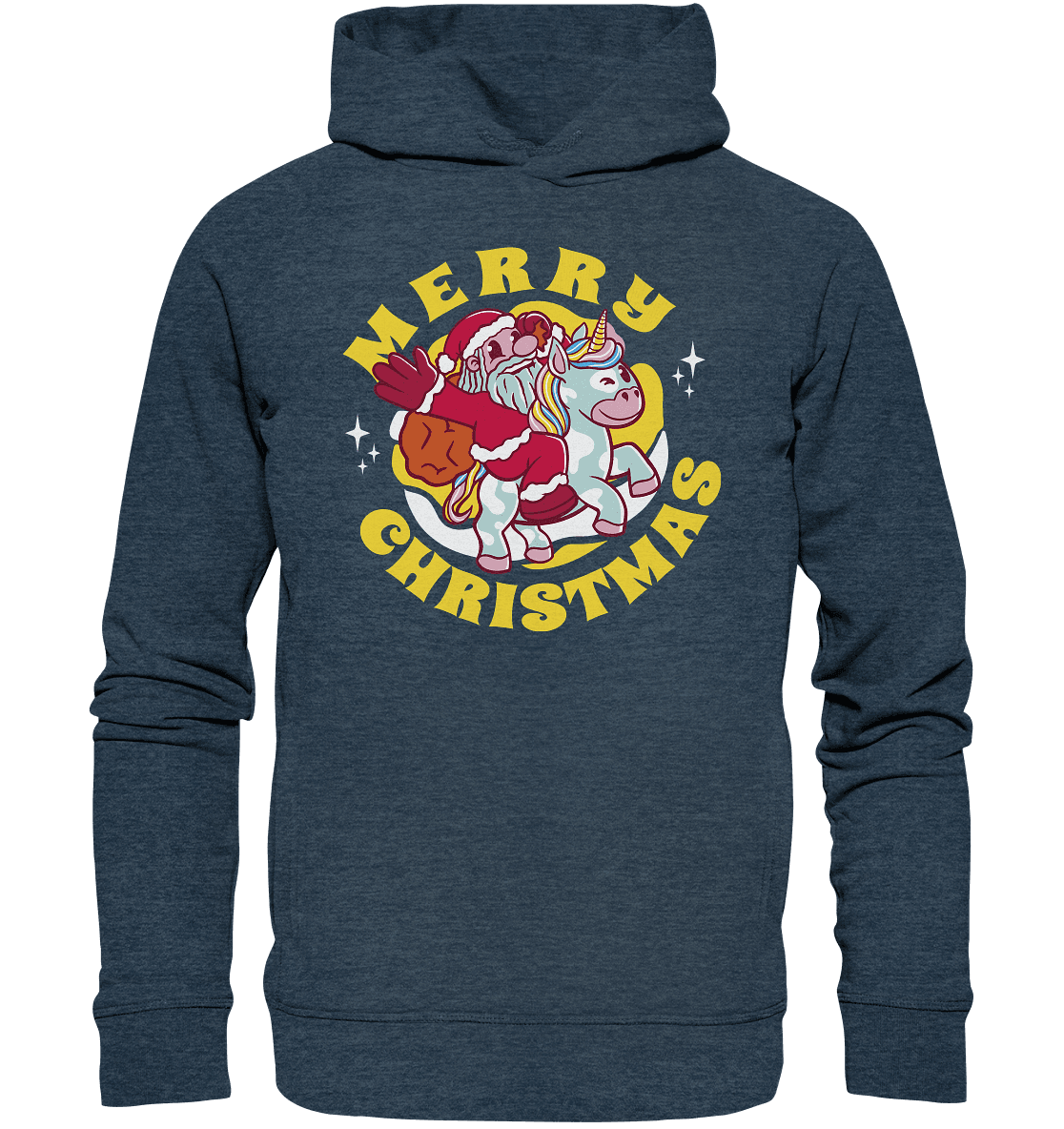 Nikolaus auf Einhorn reitend , Santa Claus Unicorn ,Merry Christmas - Organic Fashion Hoodie - Online Kaufhaus München