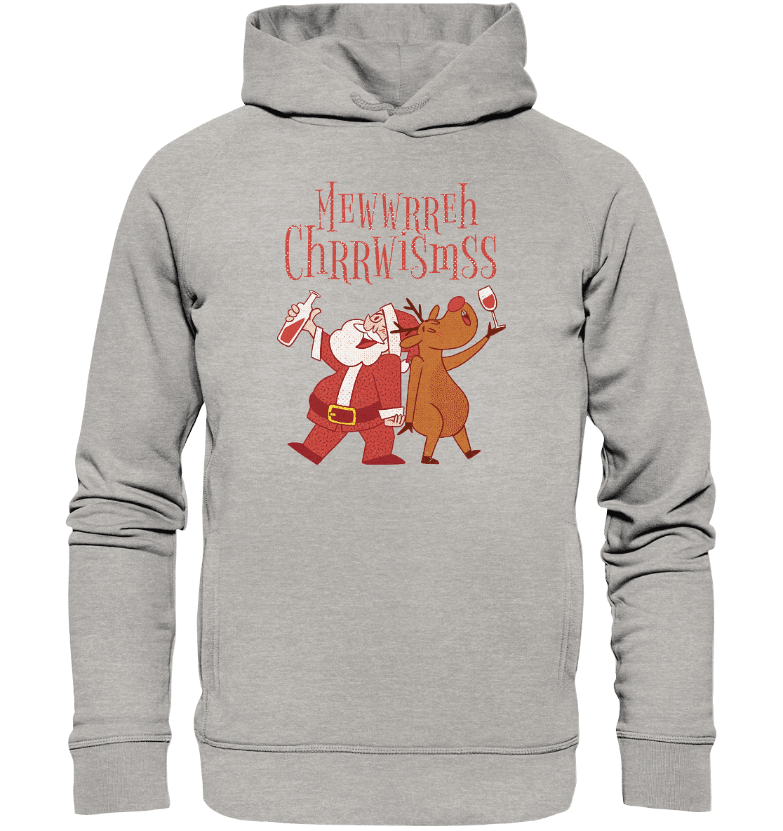 Betrunkerner Nikolaus mit Rentier - Organic Fashion Hoodie - Online Kaufhaus München