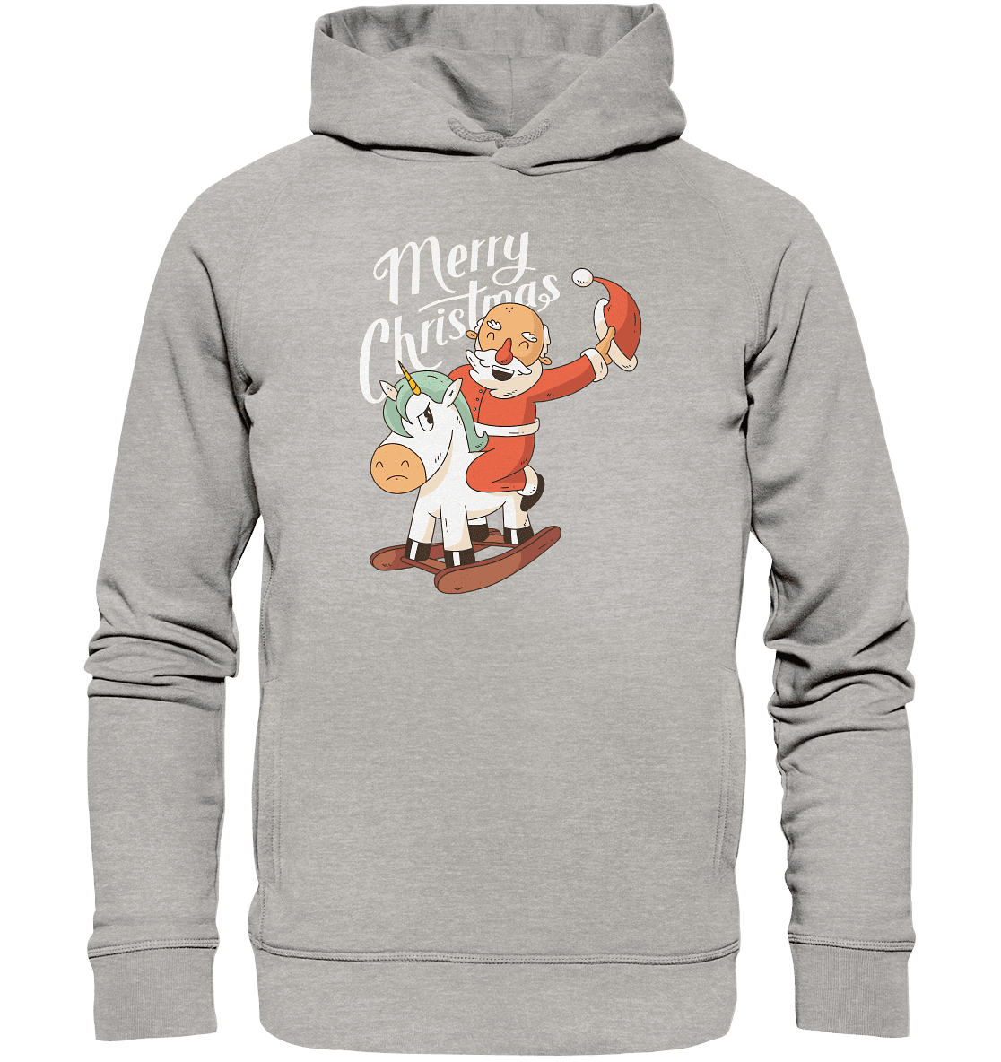 Weihnachten Nikolaus am Schaukelpferd Merry Christmas - Organic Fashion Hoodie - Online Kaufhaus München