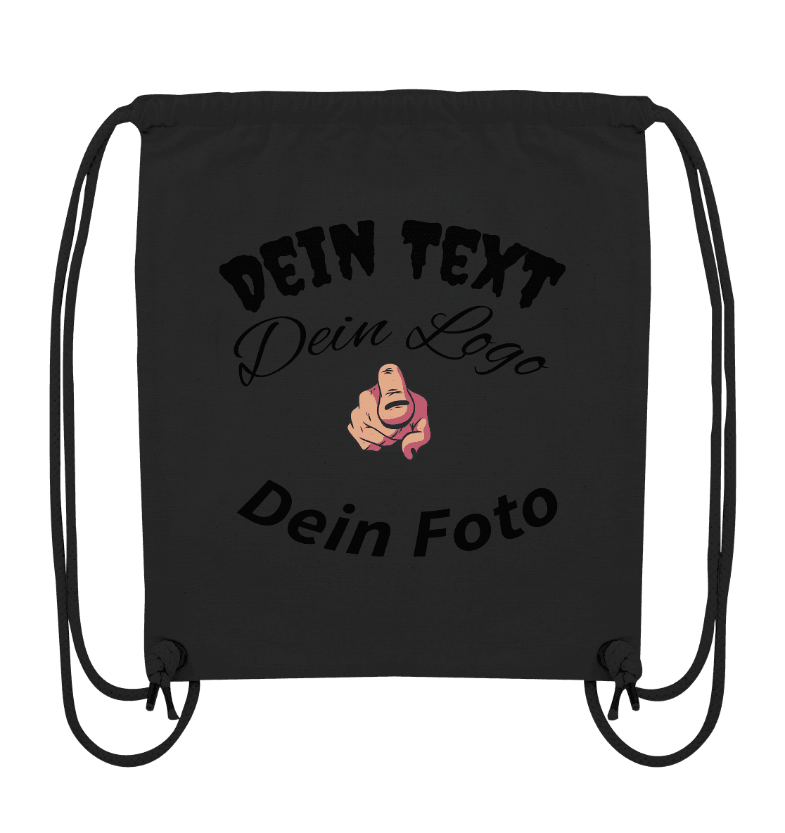 Dein Text ,Dein Logo,Dein Foto , Wunsch Design zum selbst gestalten - Organic Gym-Bag - Online Kaufhaus München