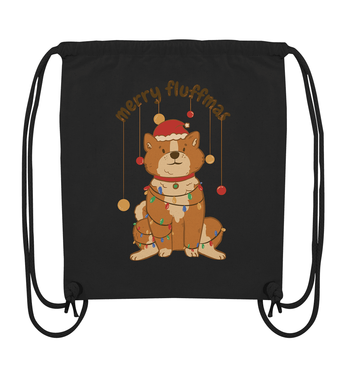 Weihnachtliches Motiv Fun Merry Fluffmas - Organic Gym-Bag - Online Kaufhaus München