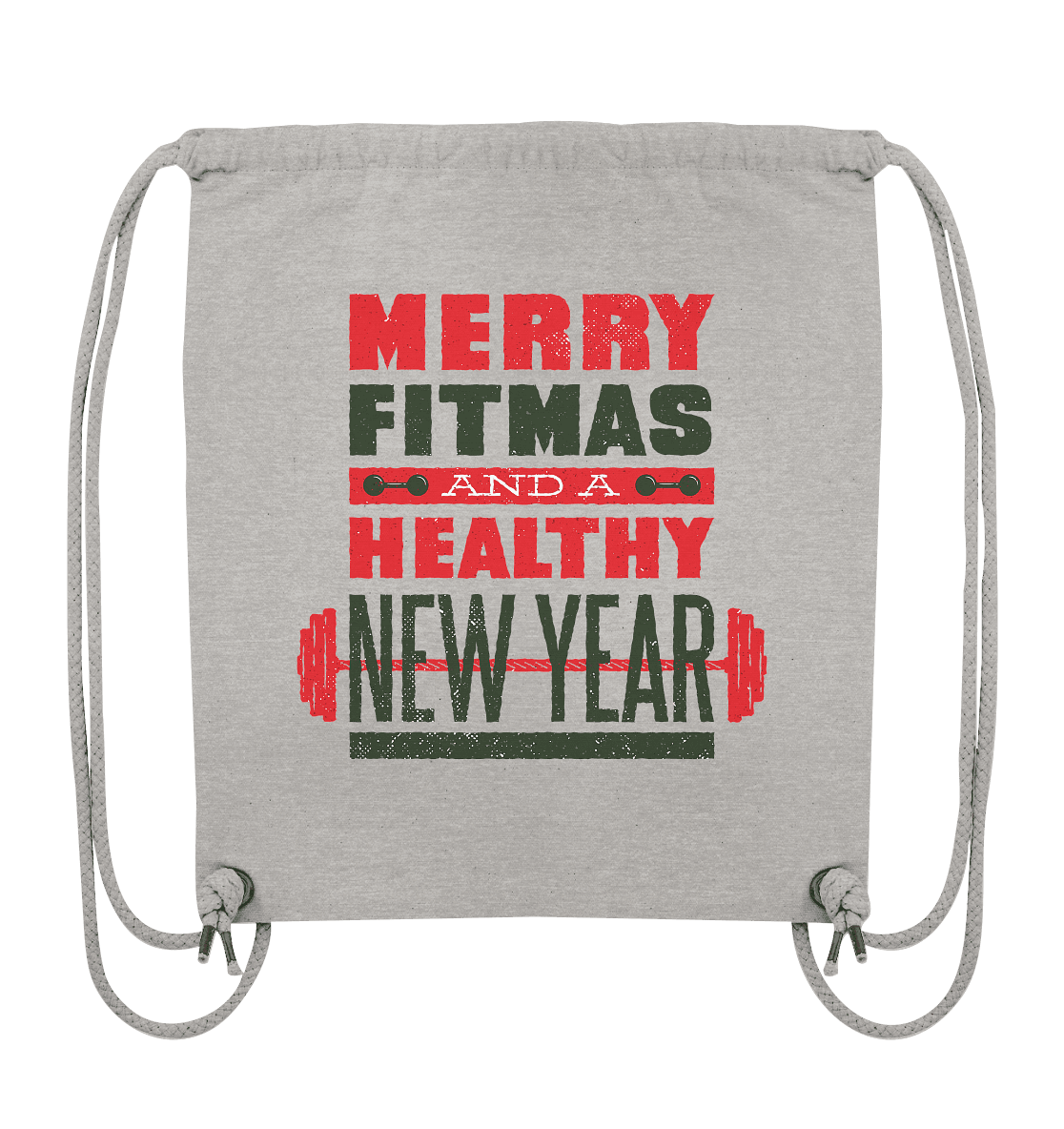 Weihnachtliches Design, Gym, Merry Fitmas and a Healthy New Year - Organic Gym-Bag - Online Kaufhaus München