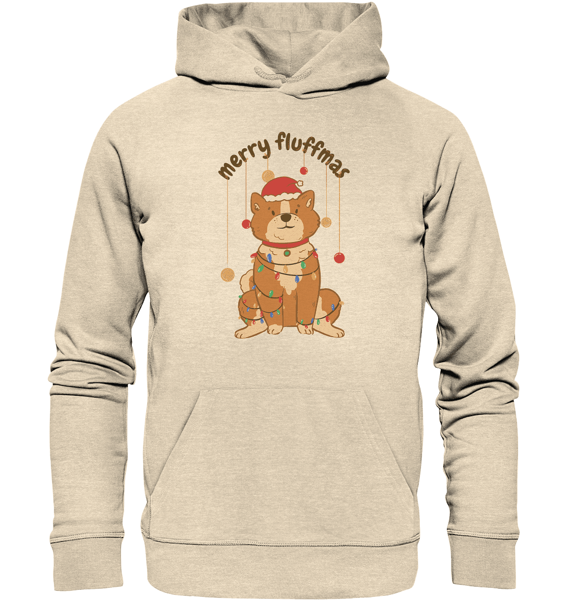Weihnachtliches Motiv Fun Merry Fluffmas - Organic Hoodie - Online Kaufhaus München