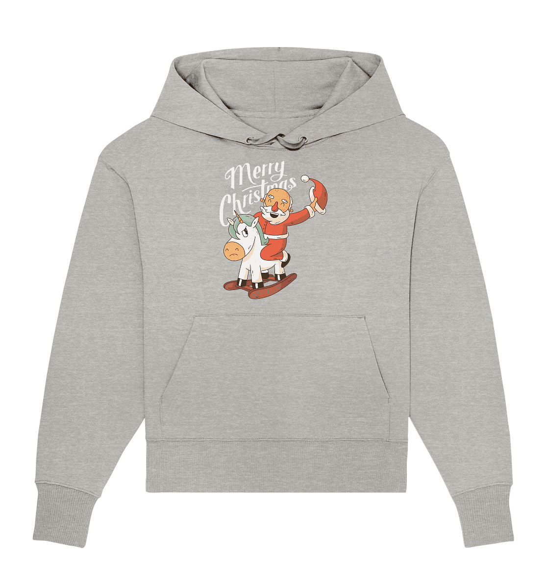 Weihnachten Nikolaus am Schaukelpferd Merry Christmas - Organic Oversize Hoodie - Online Kaufhaus München