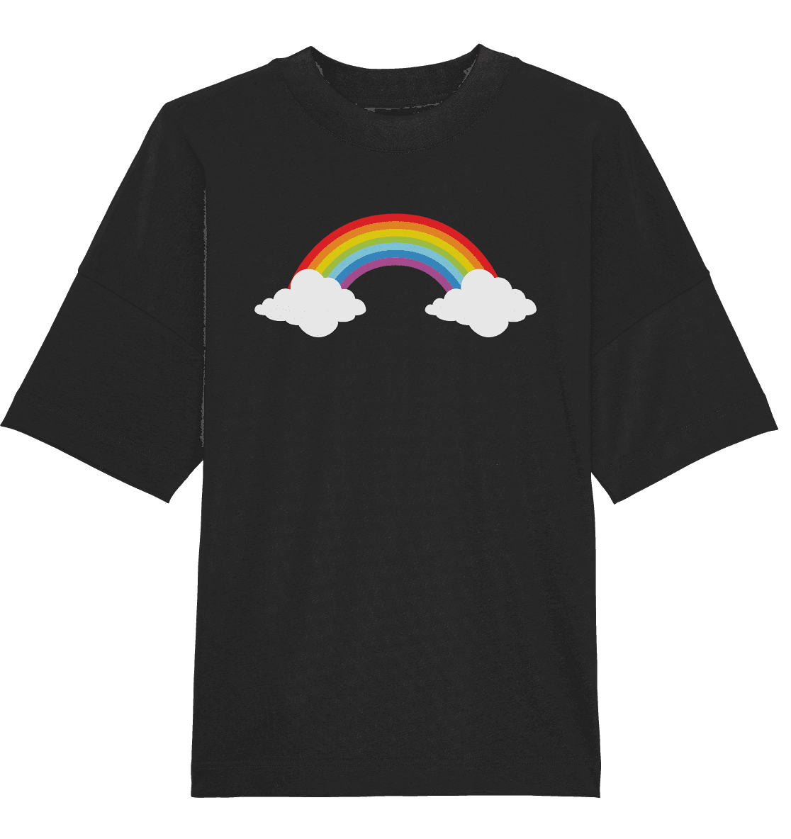 Regenbogen mit Wolken - Organic Oversize Shirt - Online Kaufhaus München