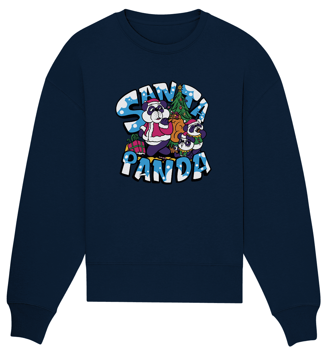 Weihnachten, Santa Panda , Nikolaus Panda ,Merry Christmas - Organic Oversize Sweatshirt - Online Kaufhaus München