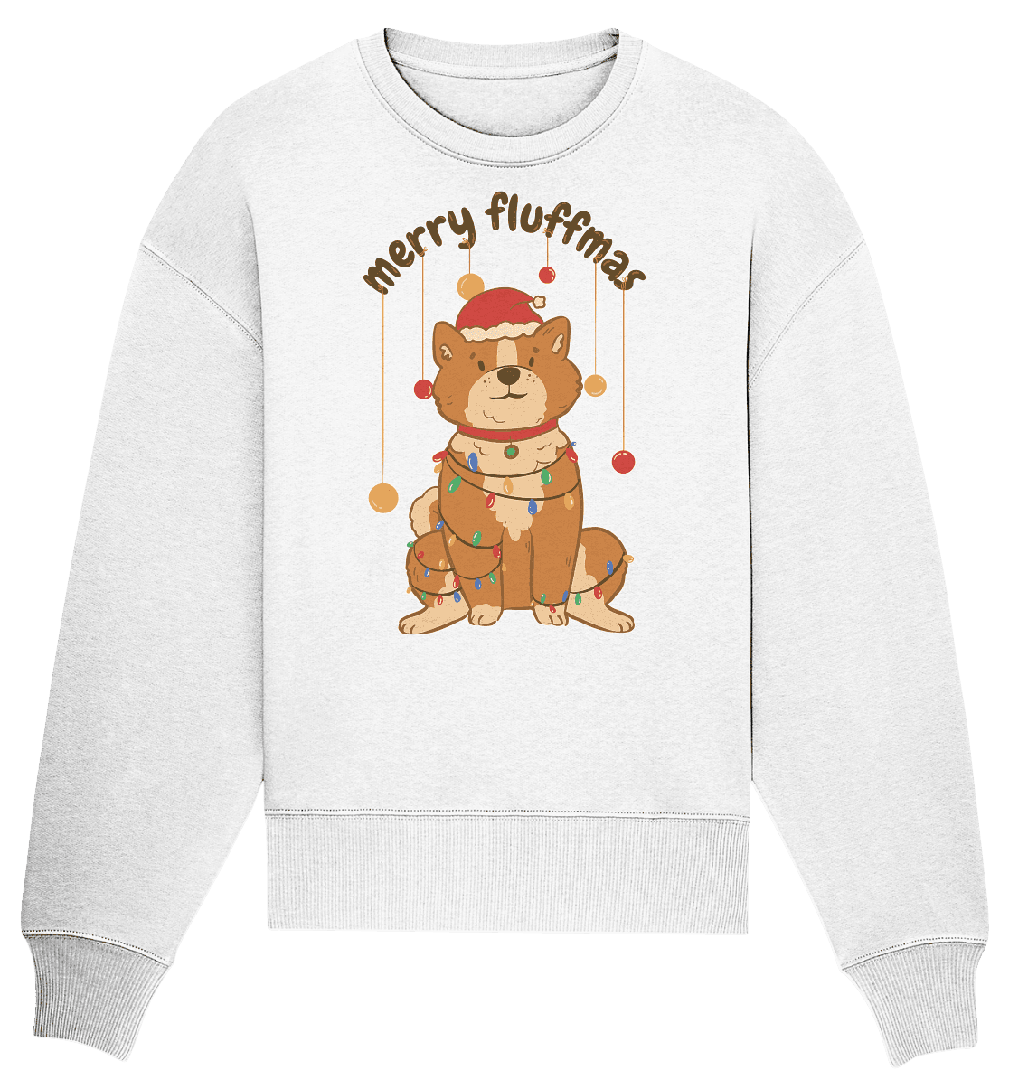 Weihnachtliches Motiv Fun Merry Fluffmas - Organic Oversize Sweatshirt - Online Kaufhaus München
