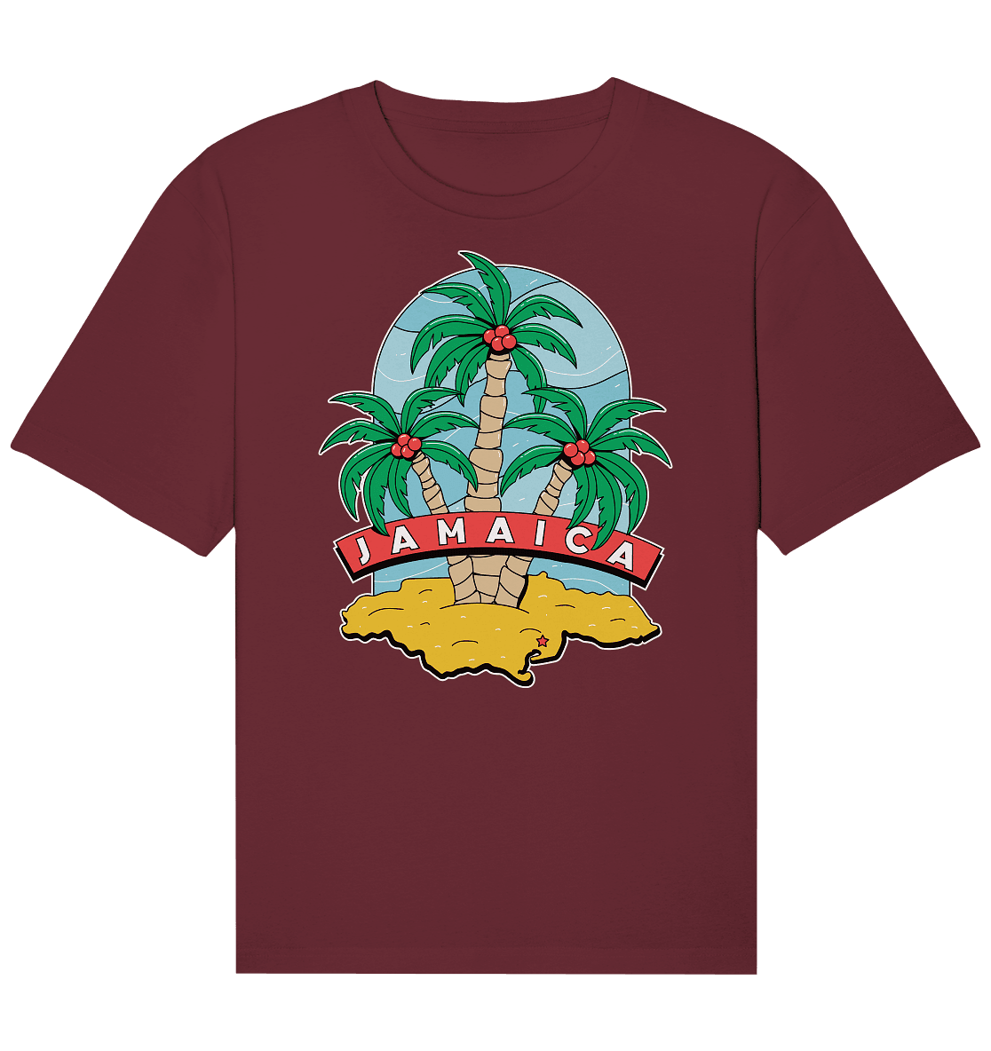 Jamaica Strand mit Palmen - Organic Relaxed Shirt - Online Kaufhaus München