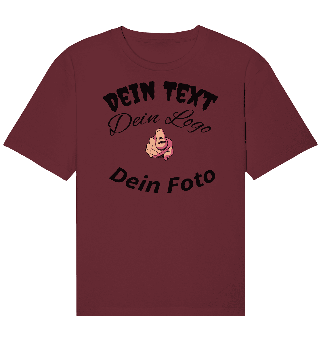 Dein Text ,Dein Logo,Dein Foto , Wunsch Design zum selbst gestalten - Organic Relaxed Shirt - Online Kaufhaus München