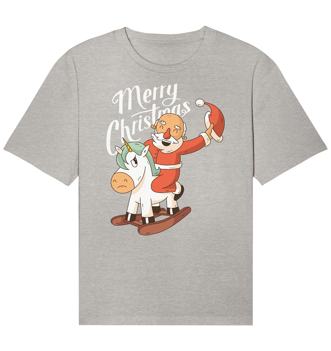 Weihnachten Nikolaus am Schaukelpferd Merry Christmas - Organic Relaxed Shirt - Online Kaufhaus München