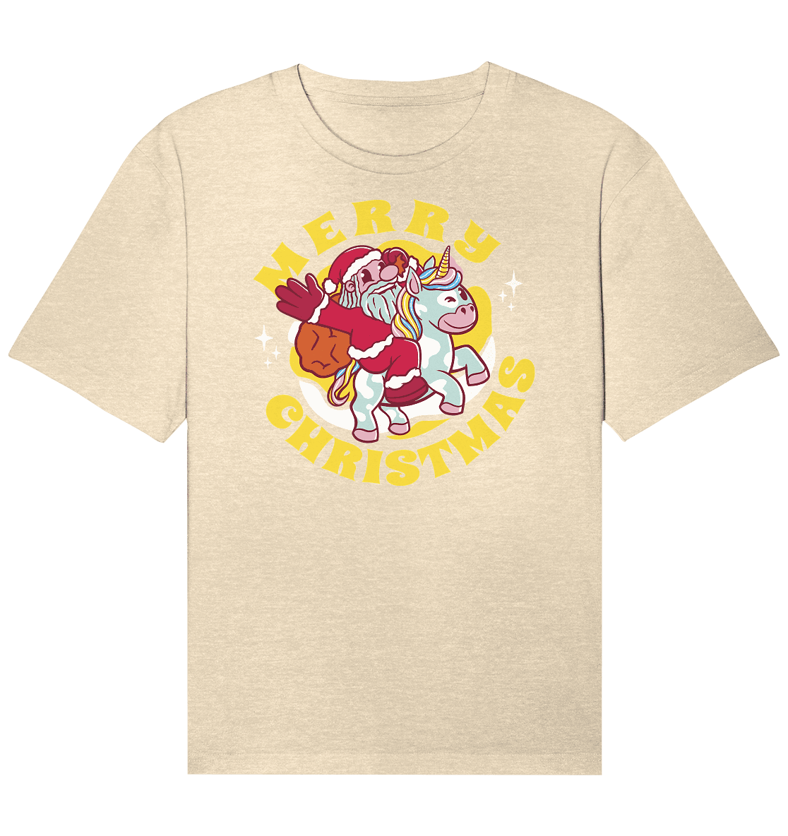 Nikolaus auf Einhorn reitend , Santa Claus Unicorn ,Merry Christmas - Organic Relaxed Shirt - Online Kaufhaus München