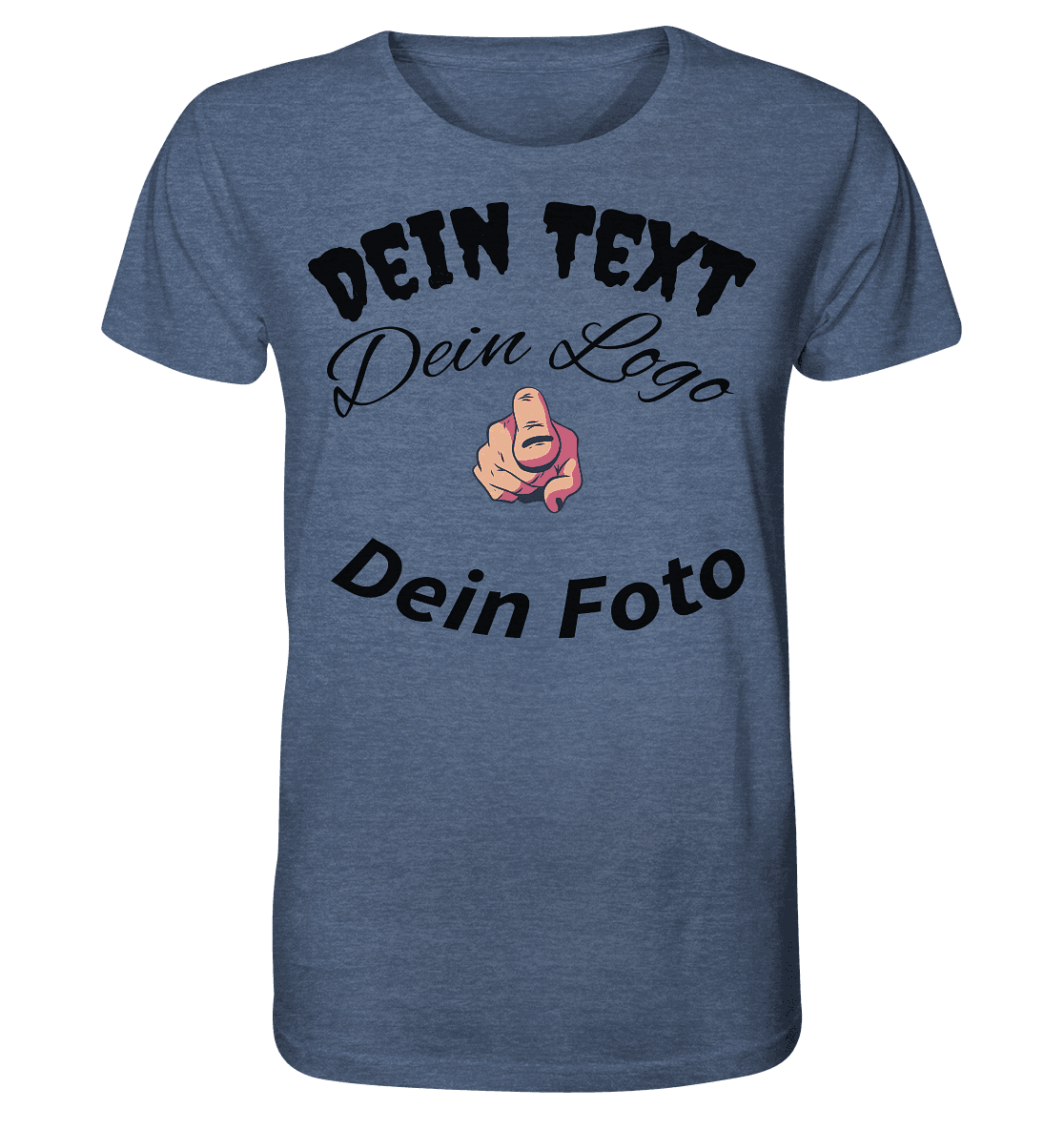 Dein Text ,Dein Logo,Dein Foto , Wunsch Design zum selbst gestalten - Organic Shirt (meliert) - Online Kaufhaus München