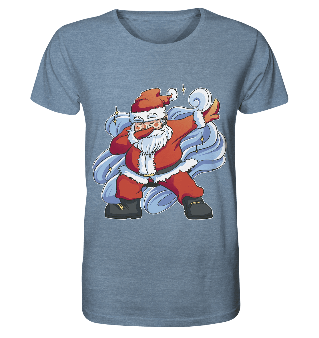 Weihnachten, Nikolaus Dabbing ,tanzender Nikolaus ,Fun ,Santa Dabbing Christmas - Organic Shirt (meliert) - Online Kaufhaus München