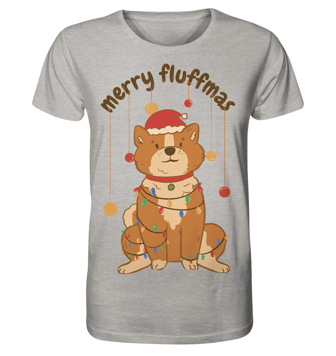 Weihnachtliches Motiv Fun Merry Fluffmas - Organic Shirt (meliert) - Online Kaufhaus München
